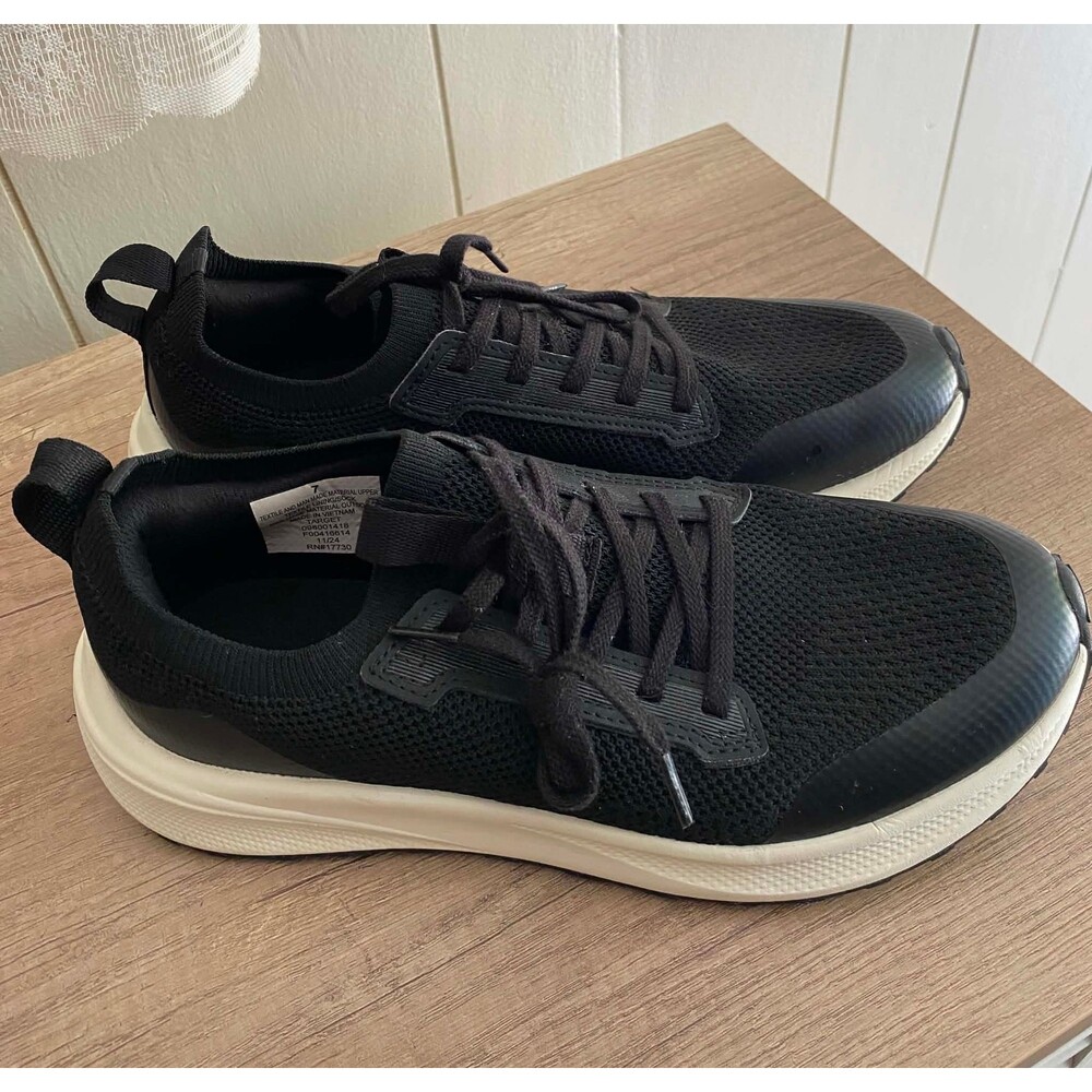 Goodfellow & Co Men's Black Knit Lace-Up Sneakers Size 7 Lightweight Shoes
